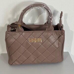 BEBE Everett Small satchel in Taupe Crossbody NEW